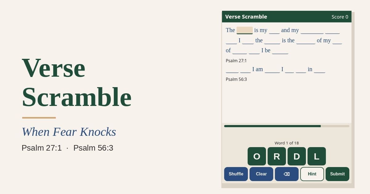 Verse Scramble: When Fear Knocks